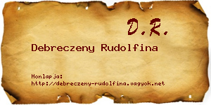 Debreczeny Rudolfina névjegykártya