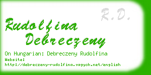 rudolfina debreczeny business card